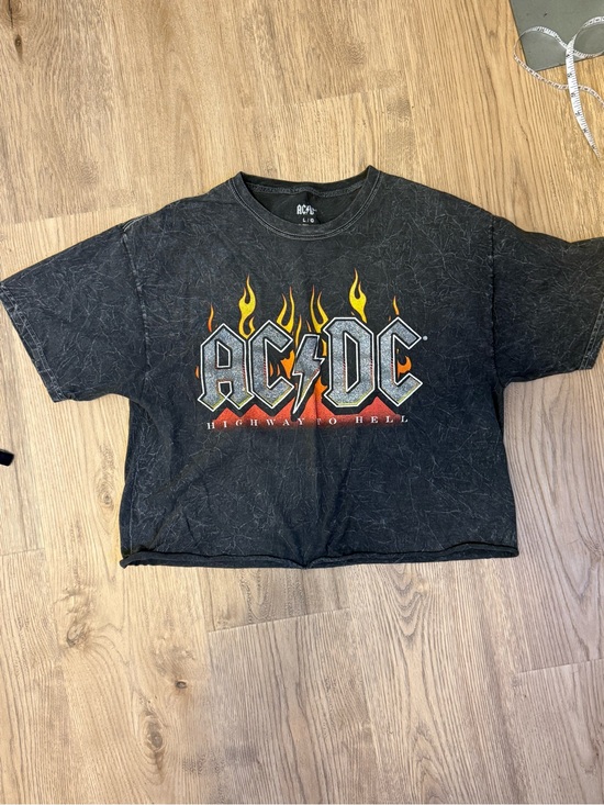 AC/DC Tops - AC/DC Black Kids Short Sleeve Tee with Flame Graphic